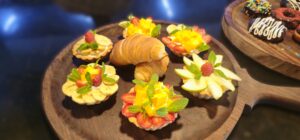 An assortment of golden pastries baked fresh daily by a women-run bakery in Rwanda.