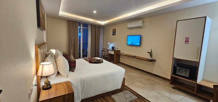 Elegant suite at The Hut, offering the best room in Kigali for luxury travelers.