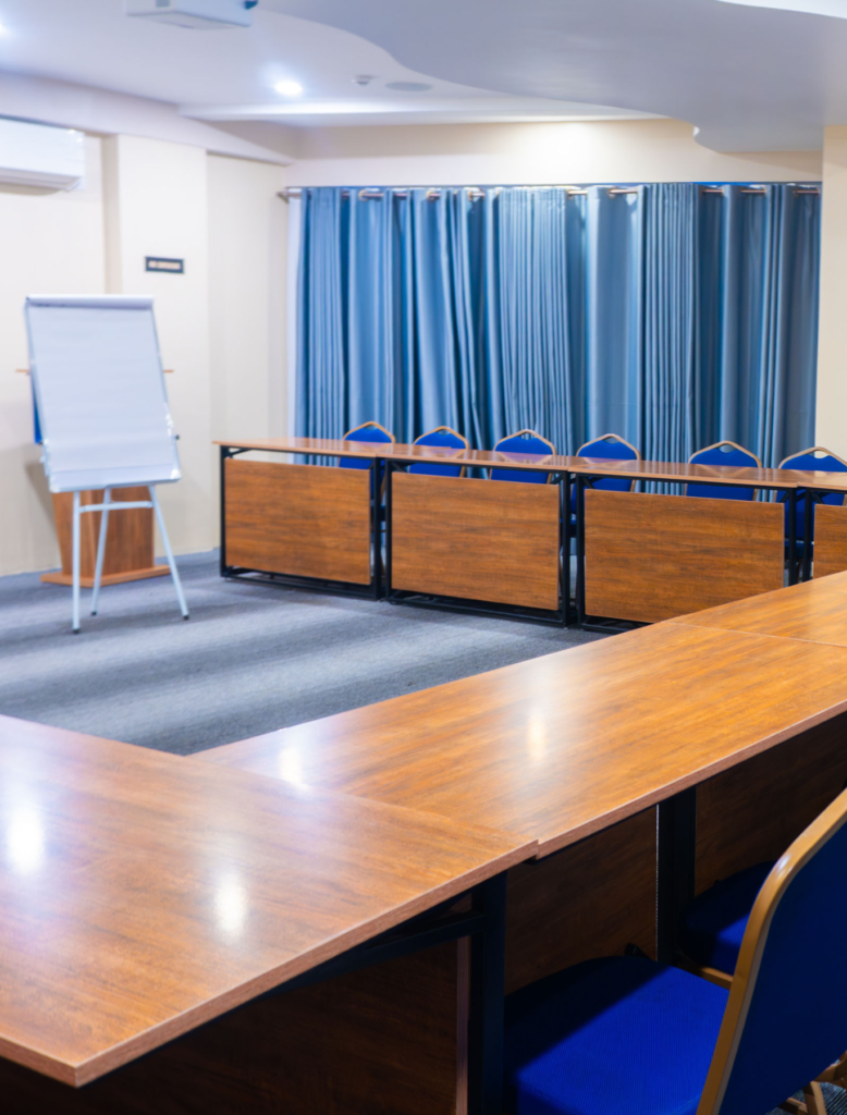 Professional conference room in Kigali designed for focused business events.