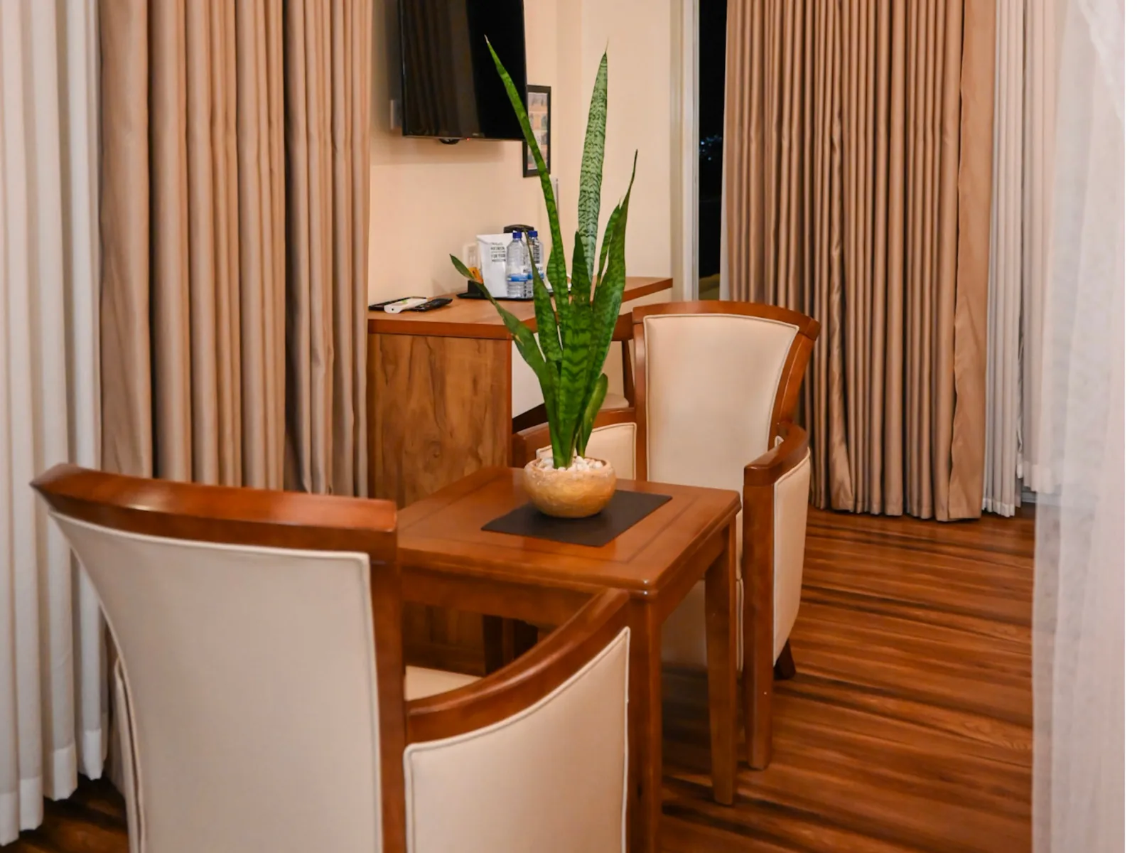 Guest room at The Hut Hotel, Kigali
